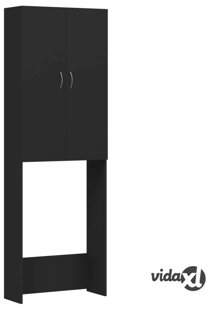 vidaXL Mobile per Lavatrice Nero 64x25,5x190 cm