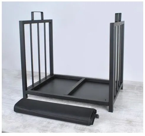 Cestino per legno 50x50,5 cm nero