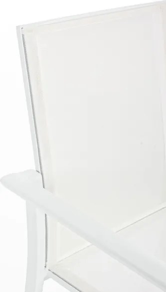 Set 4 Sedie Da Esterno Bianche In Alluminio E Textilene Con Braccioli Konnor Bizzotto