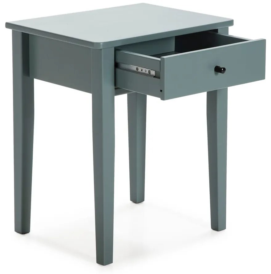 Comodino in legno di pino color petrolio Bart - Marckeric