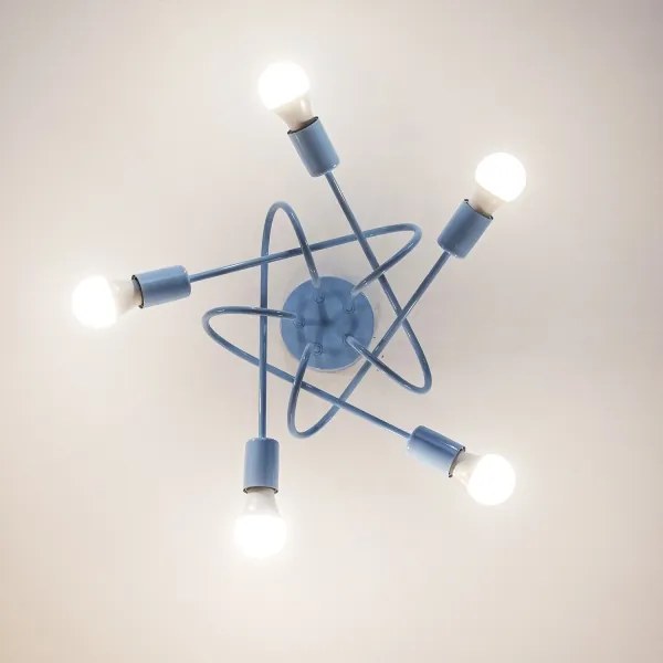 Lampadario a plafone OXFORD 5xE27/15W/230V blu