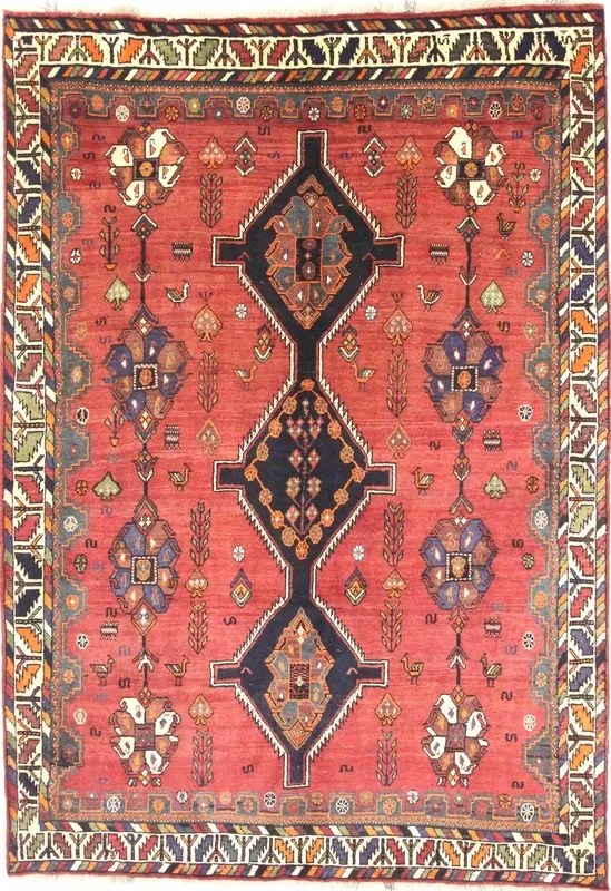 Gashghai Tappeto persiano 290x210 Rosso (Iran) Annodato A Mano
