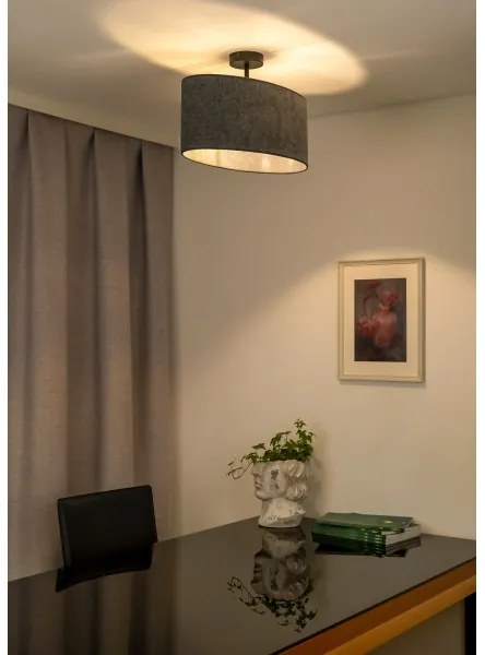 Duolla - Lampadario a plafone OVAL 1xE27/15W/230V grigio