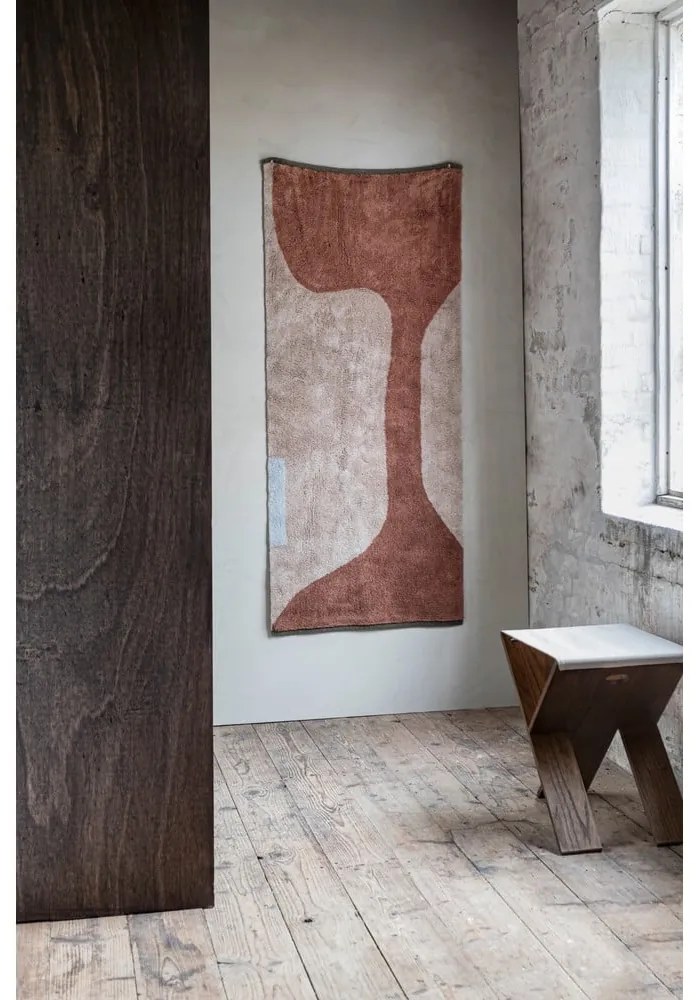 Passatoia lavabile in cotone color mattone e beige 70x150 cm Figura - Mette Ditmer Denmark