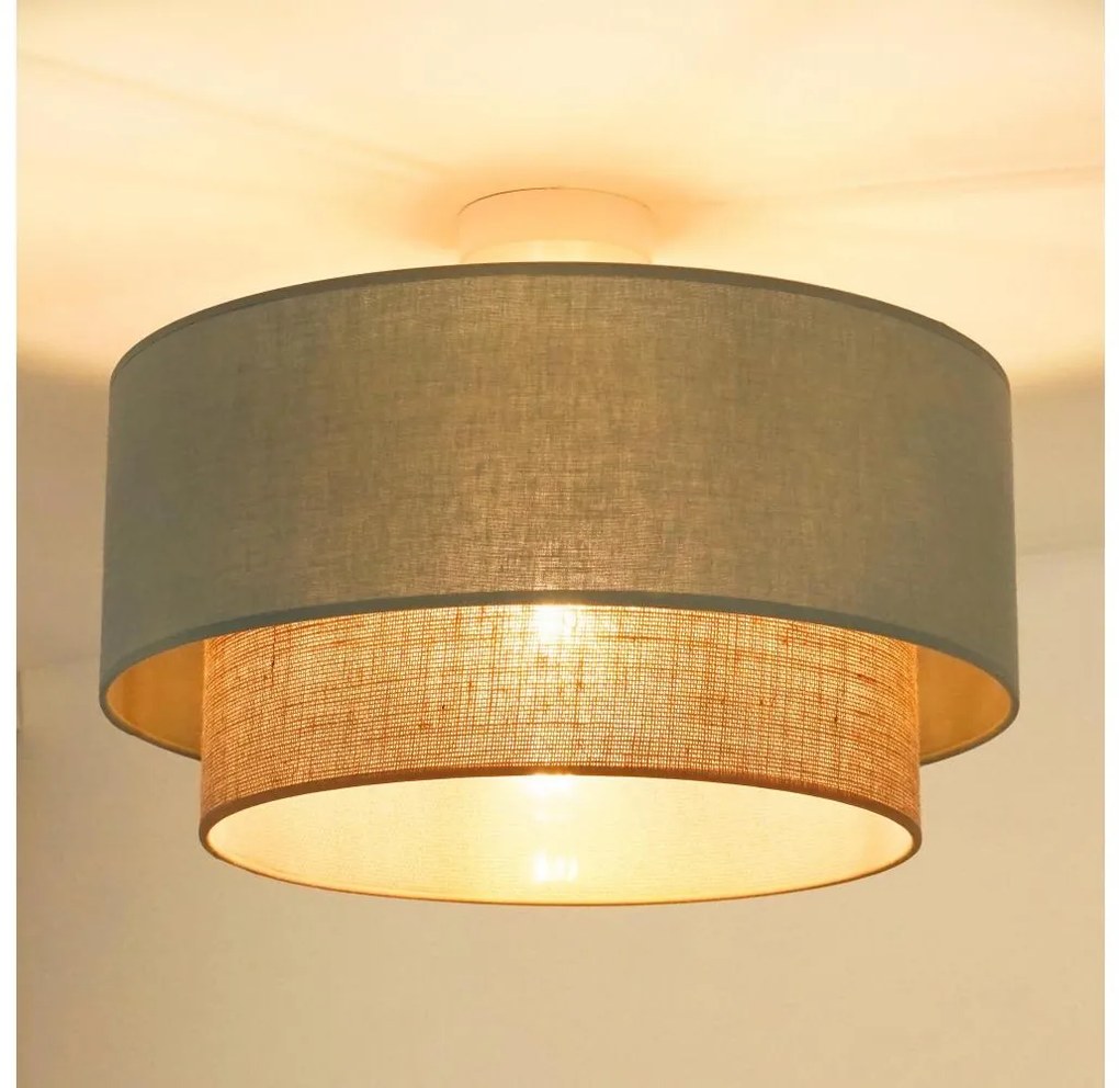 Duolla - Lampadario a plafone  BOHO 1xE27/15W/230V diametro 45 cm verde/marrone