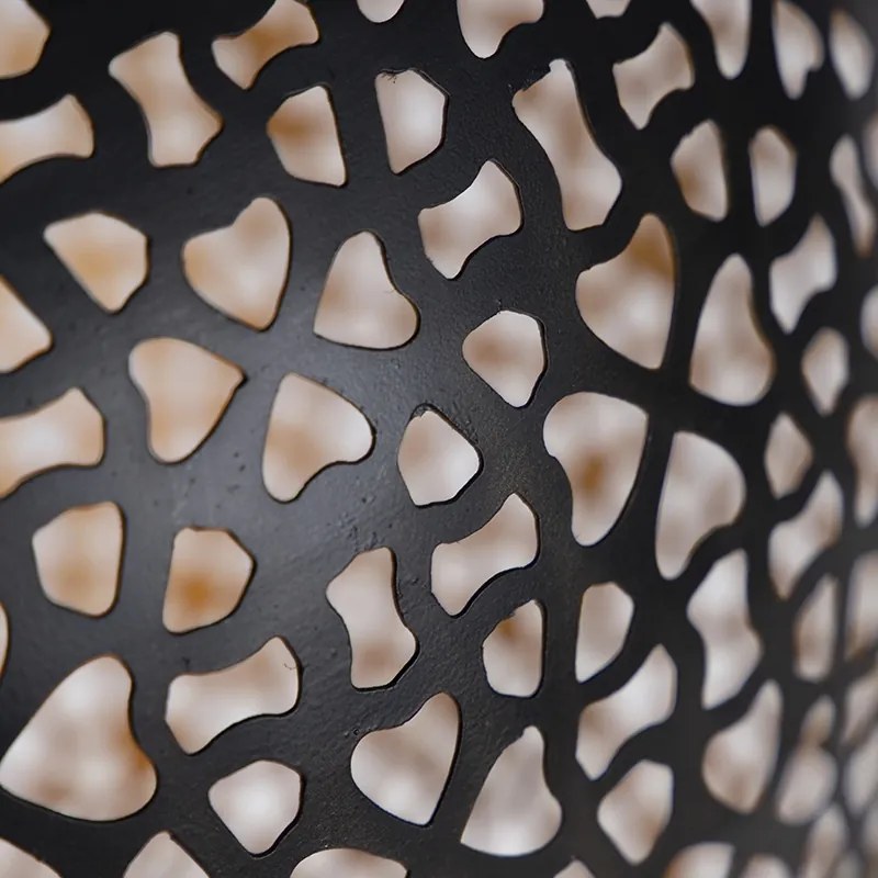 Lampada a sospensione orientale nera con oro 45 cm - Radiante