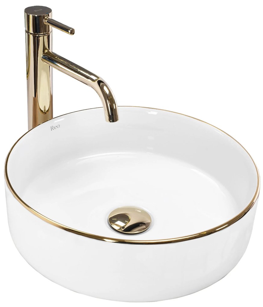 Lavabo da appoggio Rea Sami Gold Edge