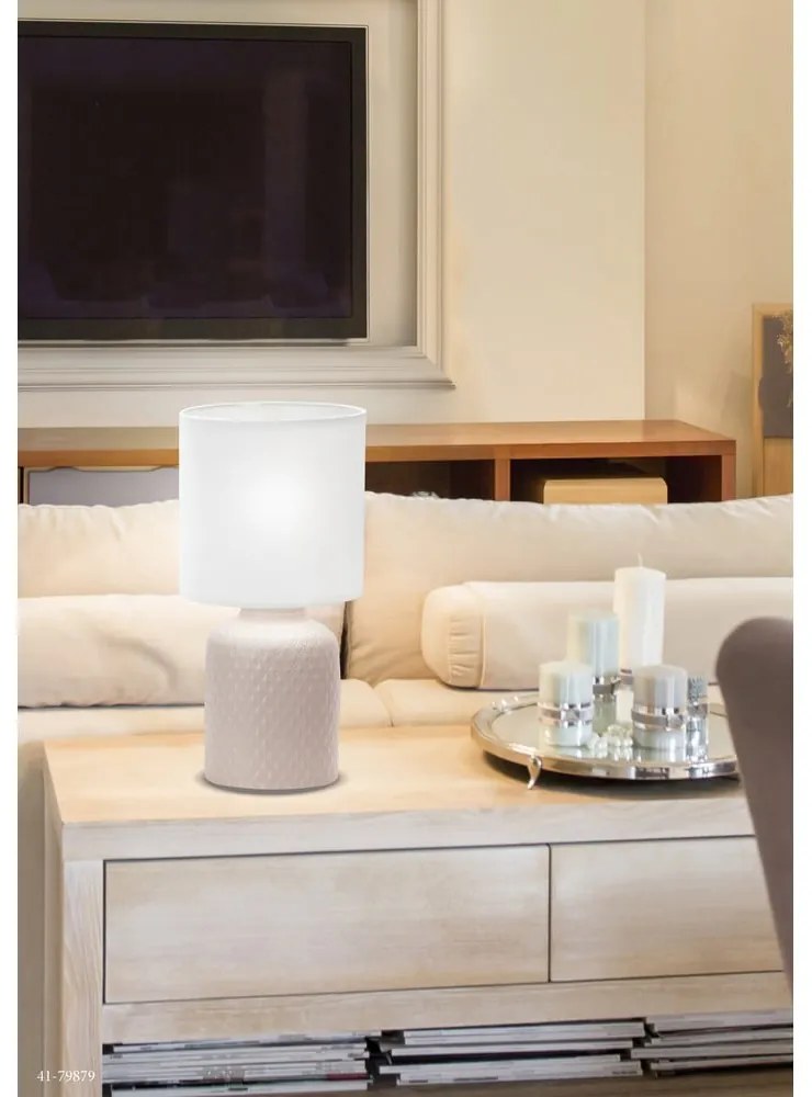 Lampada da tavolo beige con paralume in tessuto (altezza 32 cm) Iner - Candellux Lighting