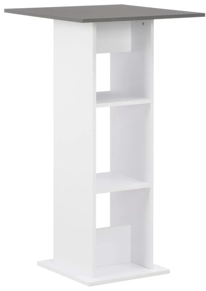 Tavolo Da Bar Bianco E Grigio Antracite 60x60x110 Cm /