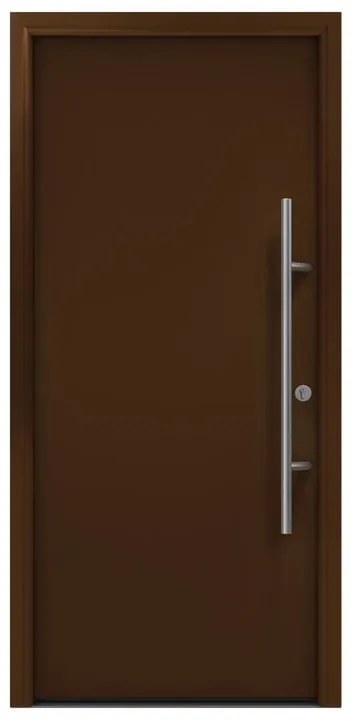 Porta d'ingresso HORMANN ISO PRO SECUR L 90 x H 210 cm marrone tirare a destra