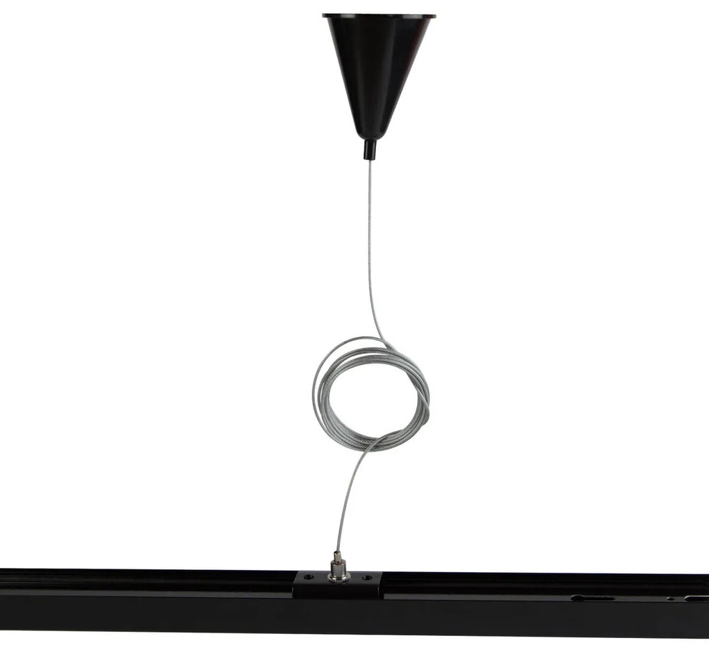 Kit Sospensione 2m per binario Monofase Nero serie "Solid"