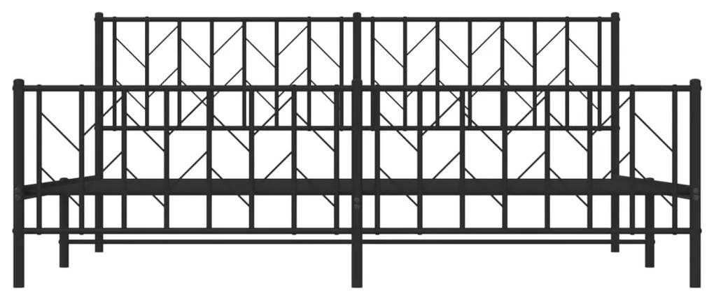 Giroletto con testiera e pediera metallo nero 193x203 cm