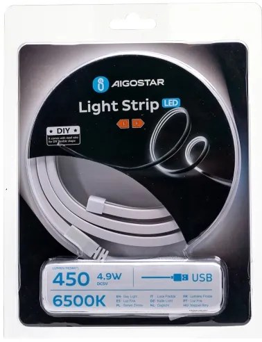 Aigostar - Striscia LED 1m 4,9W 5V 6500K IP65