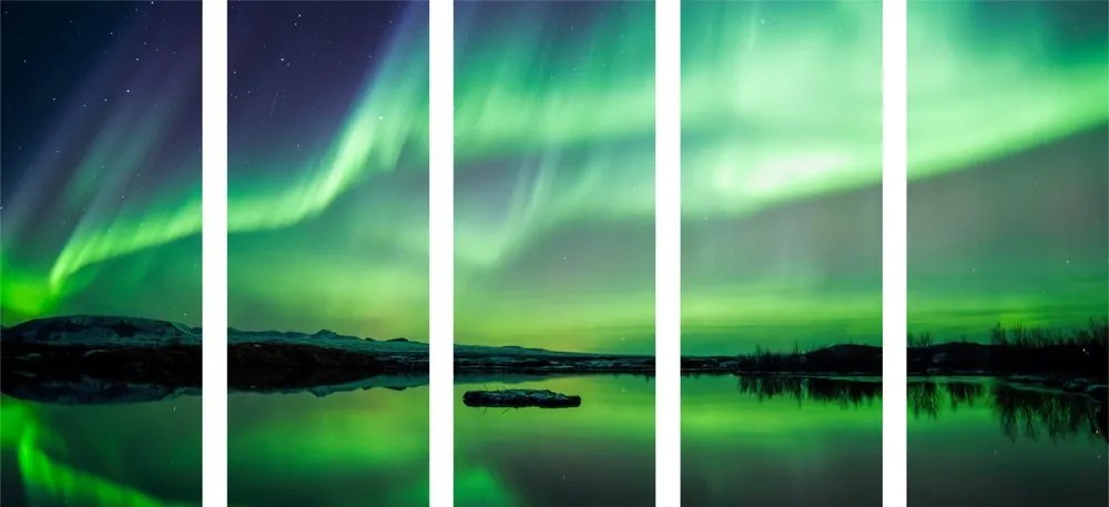 Quadri 5 pezzi – Aurora boreale