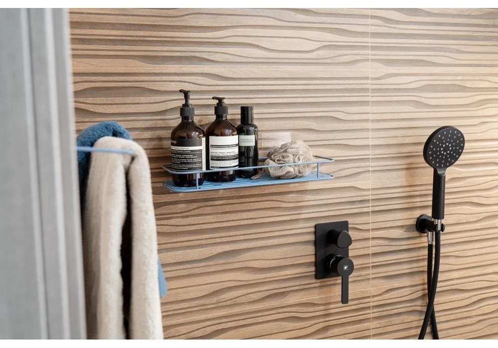 Scaffale da bagno autoportante in metallo azzurro Grena - Compactor