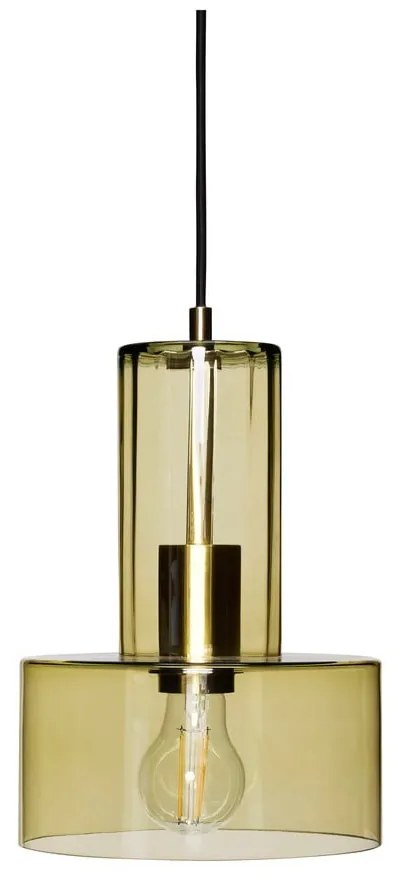 Lampada a sospensione in vetro verde ø 20 cm Ripple - Hübsch