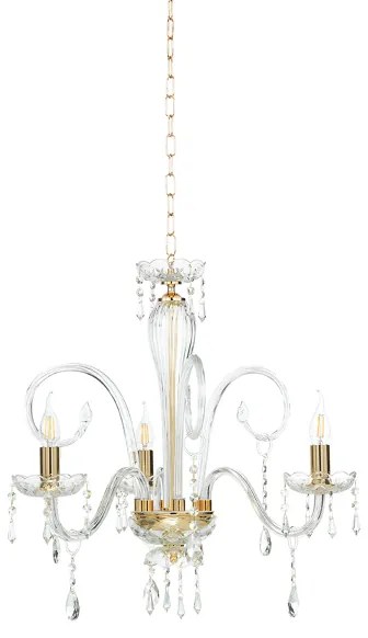 Lampadario a sospensione in cristallo MARIATERESA liscio 3 luci D62 cm