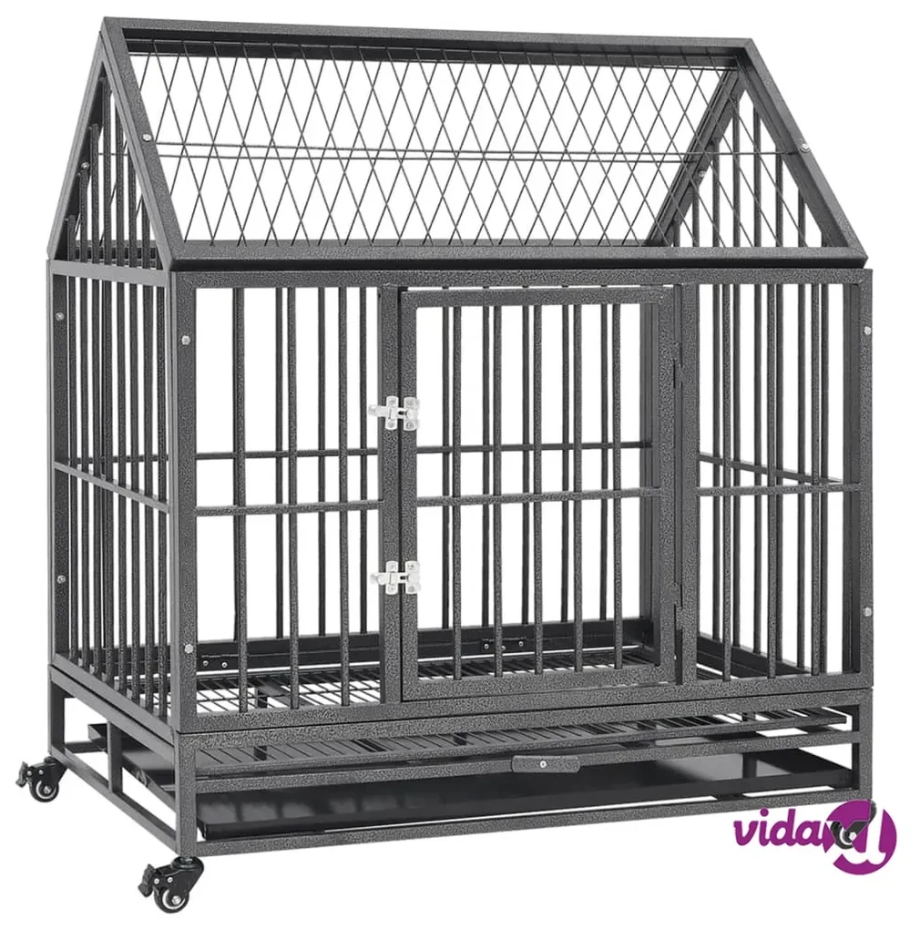 vidaXL Gabbia per Cani da Esterno con Tetto 200x100x150 cm