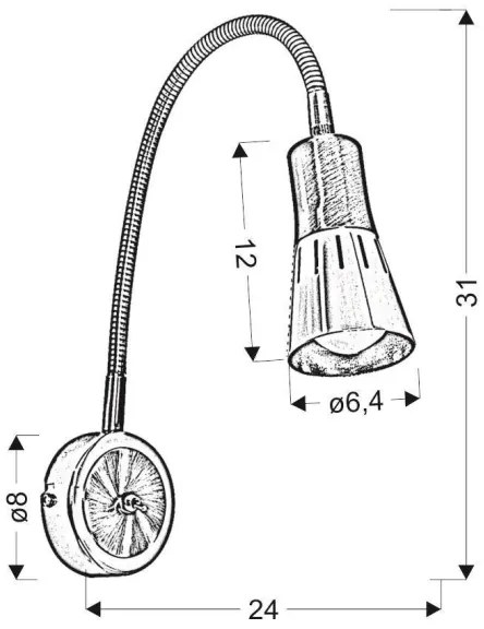 Lampada flessibile ARENA 1xE14/40W/230V nera