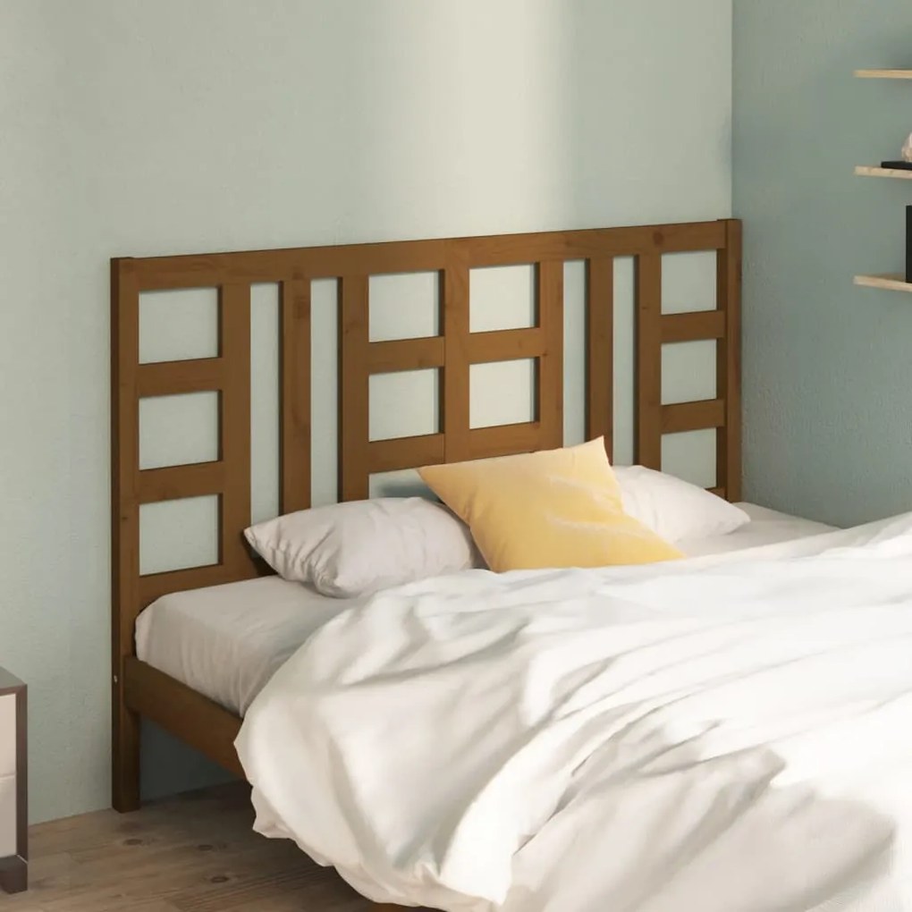 Testiera Per Letto Ambra 126x4x100 Cm İn Legno Massello Di Pino /