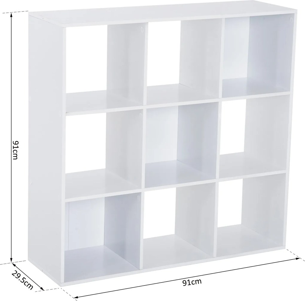 Libreria Moderna 6 Somparti in MDF 91x29,5x91 cm Bianco...