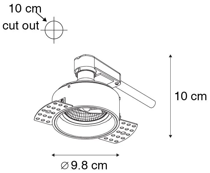 Set di 6 faretti da incasso moderni bianchi senza bordi - Impact 70