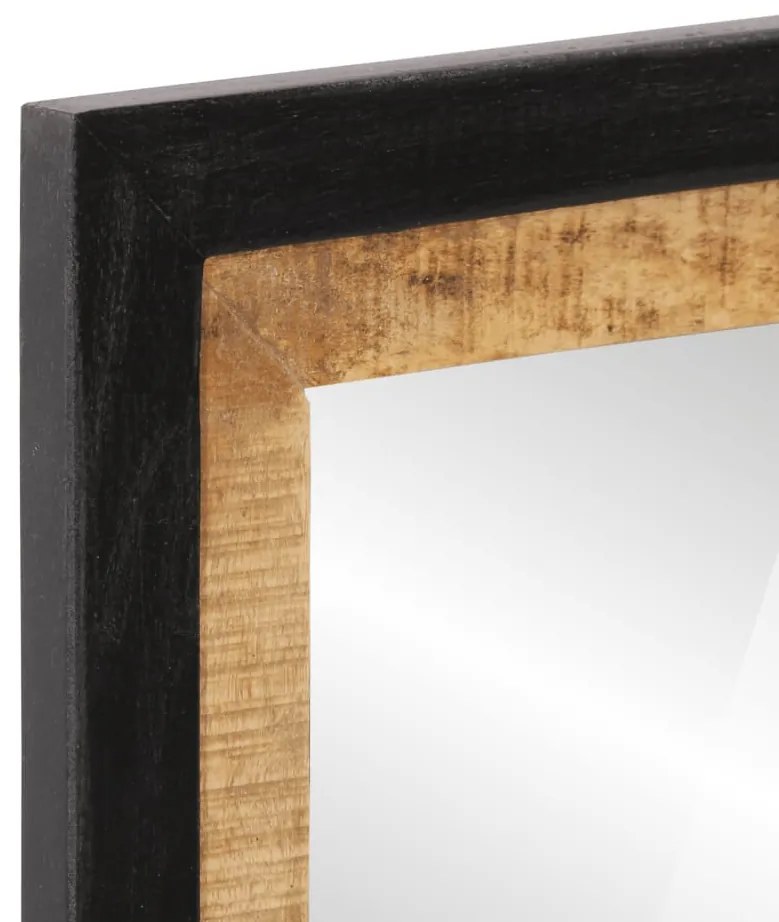 Specchio da bagno 55x1x60 cm in vetro e legno massello di mango