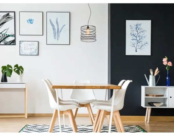 Globo 15640H - Lampada a sospensione su cavo TILLY 1xE27/60W/230V nera