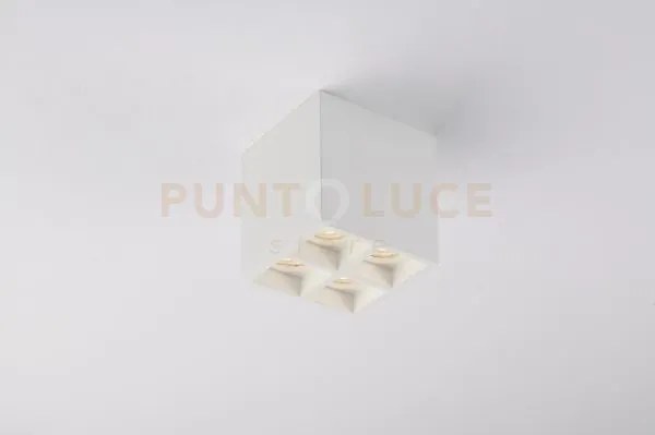 Plafoniera hapis quadrata bianca 4 luci attacco gu10 mini 10,5x10,5...