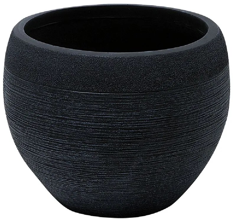 Vaso pietra nero 38 x 38 x 30 cm ZAKROS Beliani