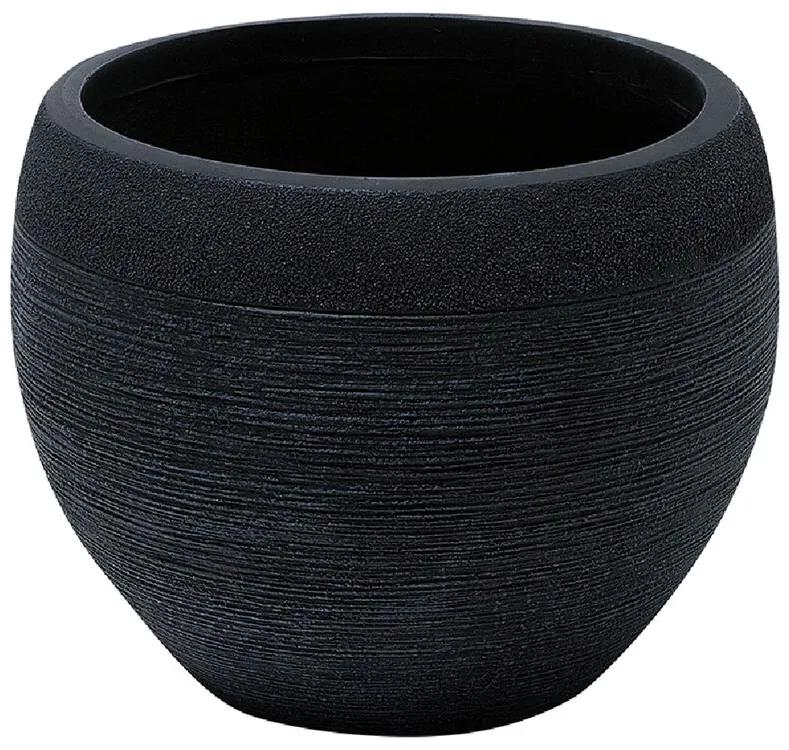 Vaso pietra nero 38 x 38 x 30 cm ZAKROS  Beliani