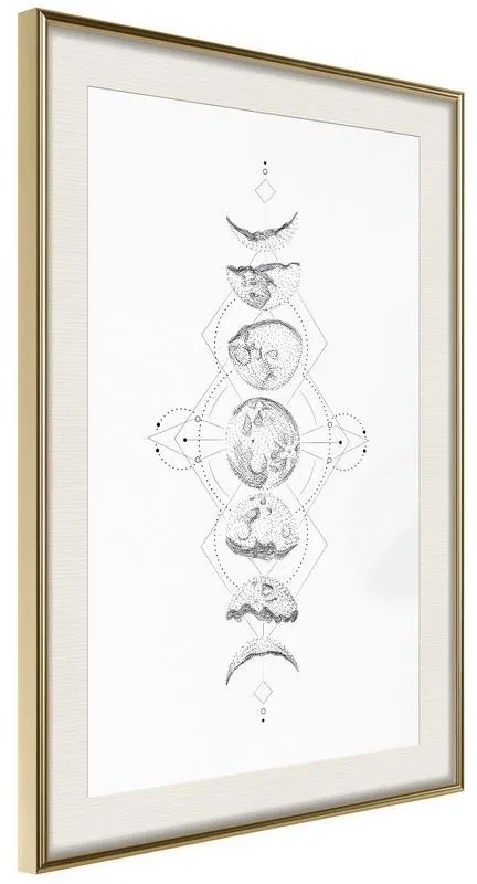 Poster  Silver Globe  Cornice Quadri Cornice d'oro con passe-partout, Larghezza x Altezza Home decor 20x30