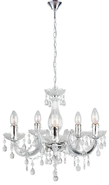 Lampadario Neoclassico Houston trasparente 5x E14 FAN EUROPE