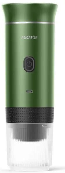 Aligator ACM003 - Macchina da caffè da viaggio ricaricabile PortaCaffé 3 in 1 72W/7500 mAh verde