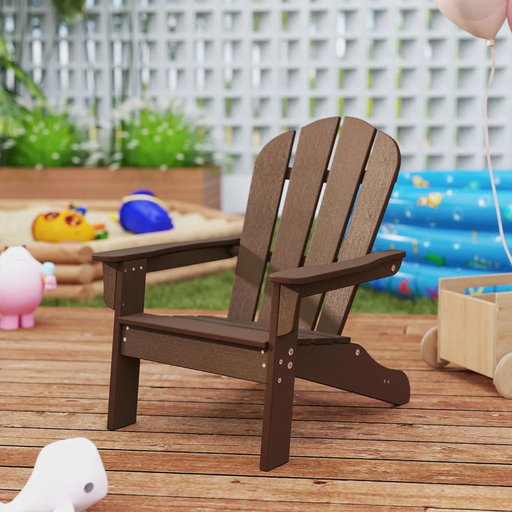 Costway Sedia adirondack da campeggio per bambini con design ergonomico per patio, Sedia da giardino per bambini da 3 a 8 anni 4 Colori