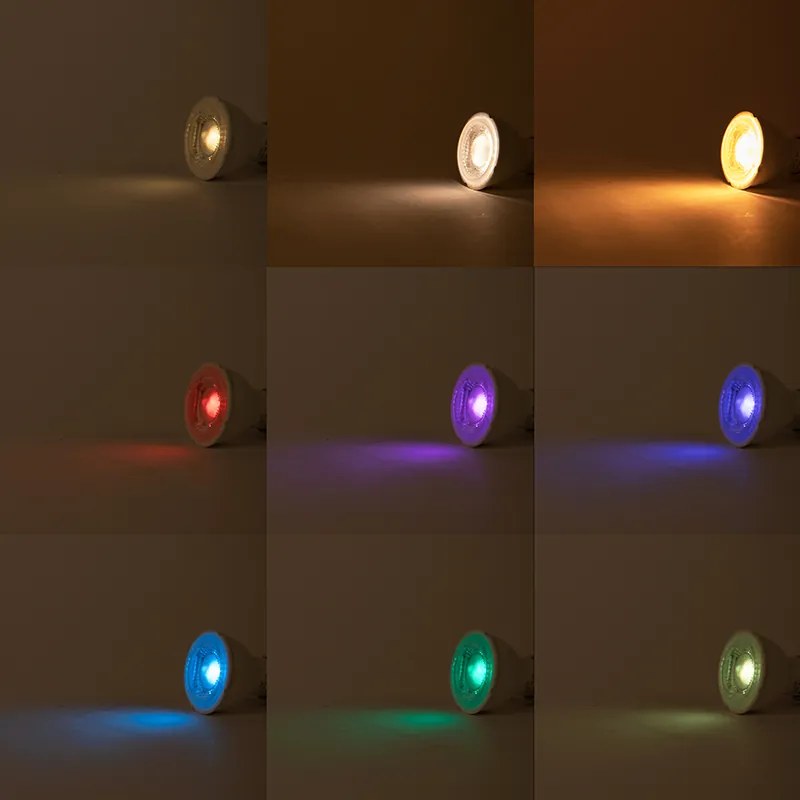 Set di 3 lampadine LED Smart GU10 RGBW 5W 350 lm 2200-4000K