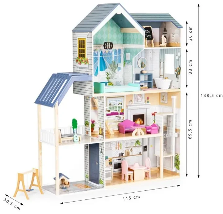 Set Camino E Specchio Bianco Per Casa Delle Bambole – Stile Ornato - Foto 3