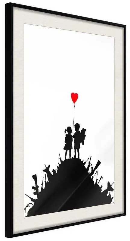 Poster  Banksy: Kids on Guns  Cornice Quadri Cornice nera con pass-partout, Larghezza x Altezza Home decor 40x60