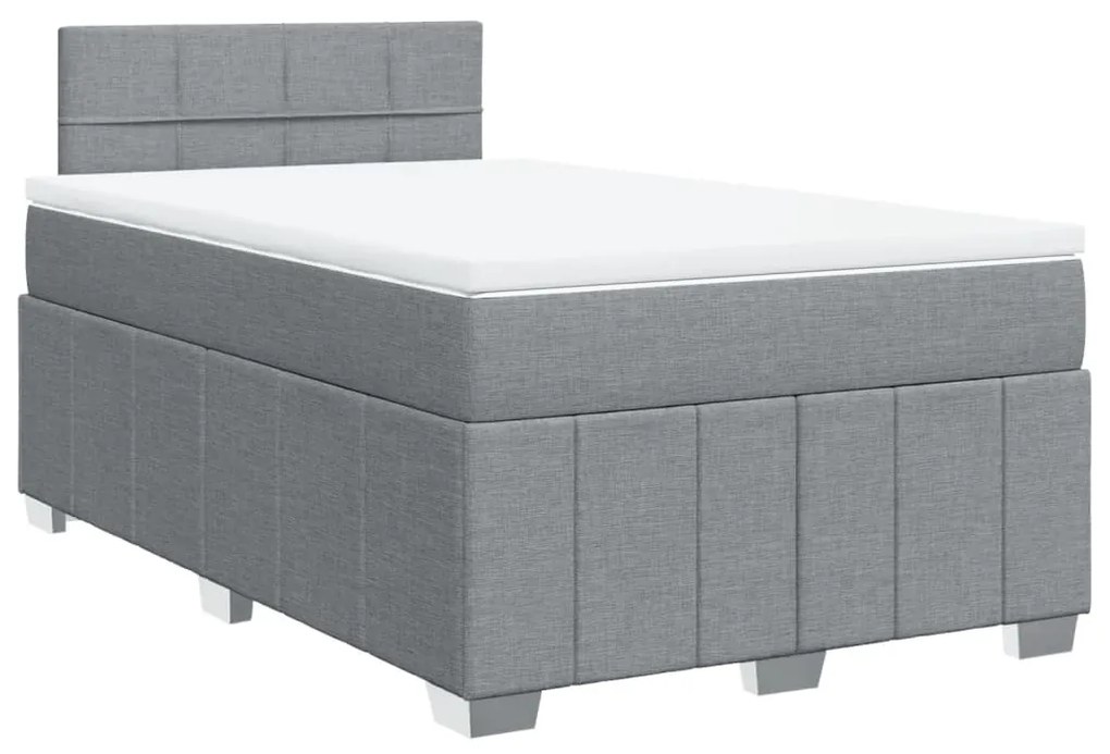 Giroletto a molle con materasso grigio chiaro 120x190cm tessuto