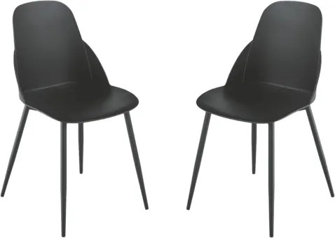 Sedia in polipropilene Nero con gambe in metallo - MILA 2 sedie