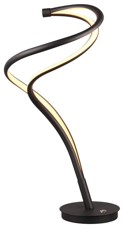 Lampada da tavolo a LED nera con paralume in metallo (altezza 56 cm) Nala - Trio Select