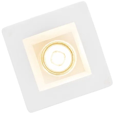 Set di 6 faretti da incasso bianchi 12cm quadrati - Gypsy Stucco