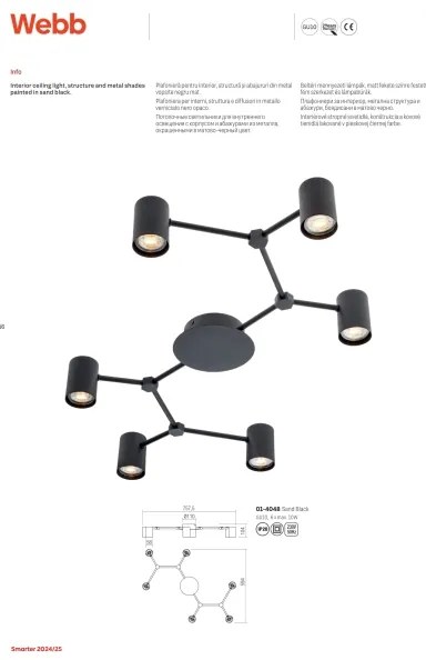Redo 01-4048 - Faretto WEBB 6xGU10/10W/230V nero