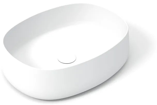 Lavabo da appoggio ovale in ceramica L 50 x H 15 x P 40 cm bianco