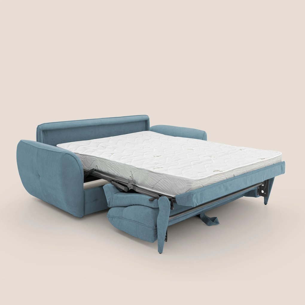 Zeus Divano letto scandinavo con schienale alto in tessuto impermeabile T02 carta da zucchero