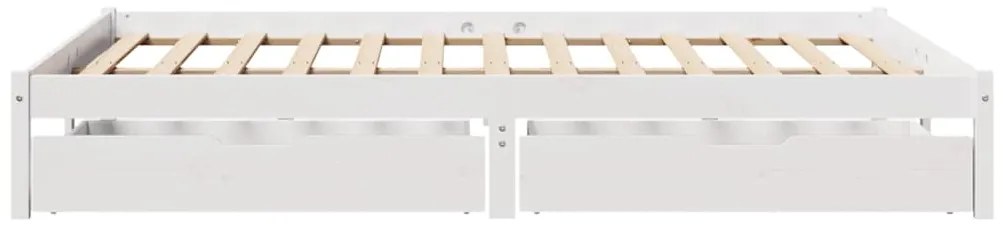 Letto senza materasso bianco 135x190 cm legno massello di pino