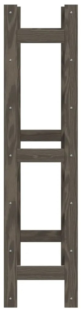 Portabottiglie per 42 bottiglie grigio legno massello di pino
