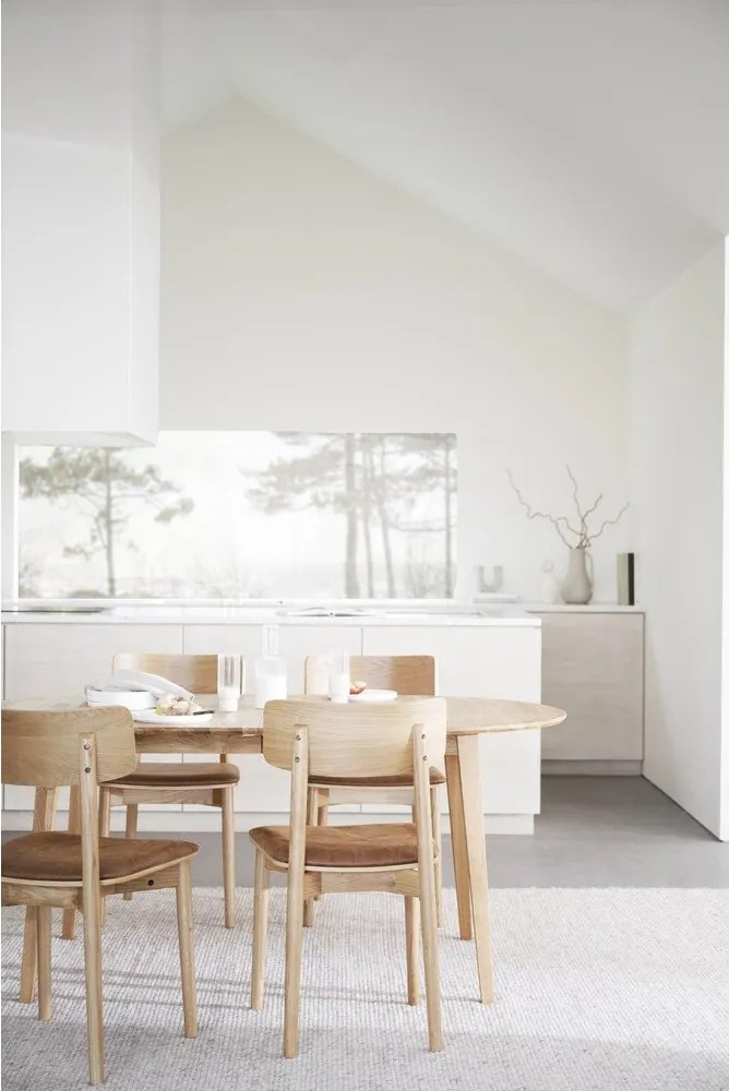 Sedie da pranzo in similpelle in colore marrone cognac-naturale in set di 2 pezzi Wolcott - Rowico