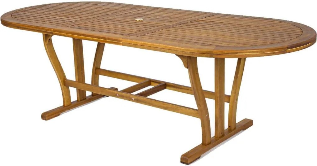 TURRIS - set tavolo in legno massiccio di acacia cm 180/240 x 100 x 74 h con 6 sedie e 2 poltrone Mulier