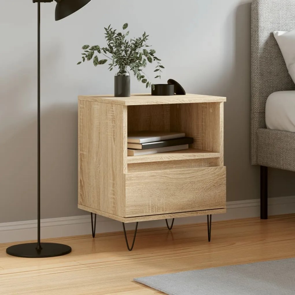 Comodino Rovere Sonoma 40x35x50 Cm İn Legno Multistrato /